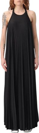 Sportmax Kleedjes, Dames, Zwart, S, Polyester, Elegante Mouwloze Maxi Jurk