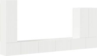 vidaXL Conjunto De Mueble Para Tv De Pared 6 Uds. Brillante Vidaxl