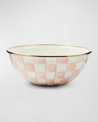 MacKenzie-Childs Rosy Check Enamel Everyday Bowl