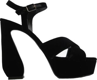 Sergio Rossi Schoenen, Dames, Zwart, 40 EU, Leer, SI Sandalen