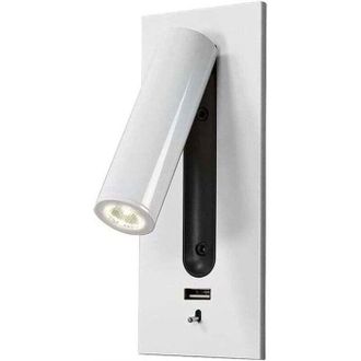 OEM Aplique De Pared Led Ajustable - Puerto De Carga Usb - Blanco - &Aacute;ngulo De Haz Ajustable De 350&deg; - 90&deg; Hacia Arriba Y Hacia Abajo