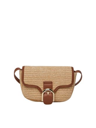 Pieces Women Pcluna Straw Cross Body Bag, Nature/Detail: Cognac, Keine Angabe