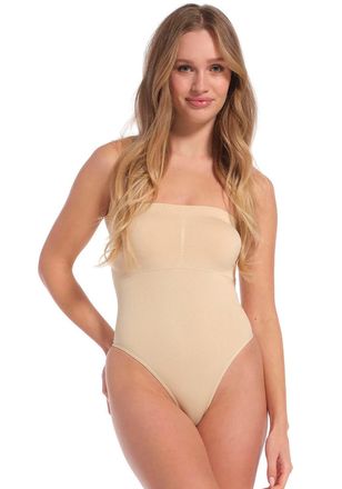 Magic Bodyfashion Shaping-Body MAGIC BODYFASHION Bandeau Thong Body, Damen, Gr. XL, N-Gr, braun (latte), Obermaterial: 92% Polyamid, 8% Elasthan, unifarben, eng, ohne A