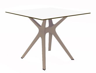 Resol Mesa cuadrada 90x90 vela s madera pl&aacute;stico beige blanco