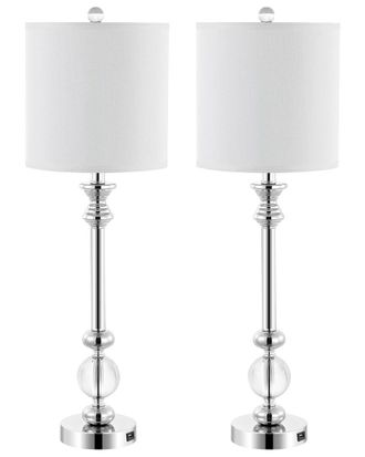 Safavieh Set Of 2 Erica Crystal Candlestick Lamps