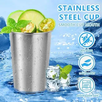 OEM Juego De 4 Vasos De Pinta De Acero Inoxidable De 170 Ml, Vasos De Metal Irrompibles Para Bares, Hogares Y Restaurantes
