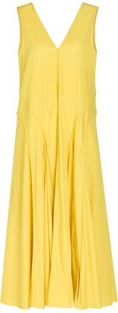 Another Tomorrow Panelled Cotton-poplin Maxi Dress - Yellow - S (UK8-10 / S)
