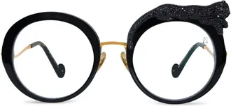 Anna-Karin Karlsson Occhiali tondi con decorazione - Nero