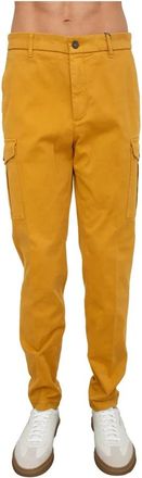 PESERICO Slim-fit Broeken - Heren - Slim Fit Broeken - Geel - L - Broeken