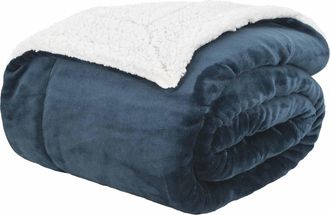 vidaXL Manta Azul Marino 200 X 150 Cm 1,64 Kg Lana Vidaxl