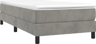 vidaXL Vidaxl - Cama Box Spring Con Colch&oacute;n Terciopelo Gris Claro 100x200 Cm