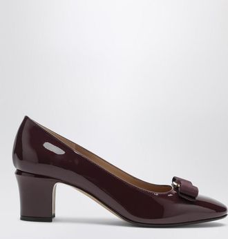 Ferragamo Plum Vara Bow Pumps