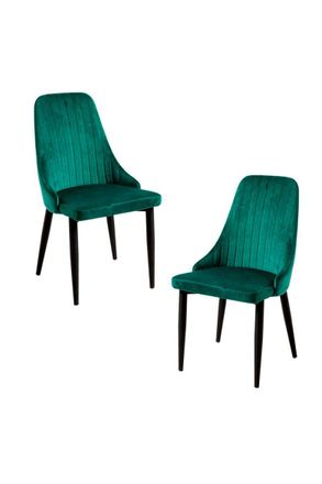 Regalos Miguel Packs Sillas Comedor - Pack 2 Sillas Kan Terciopelo - Verde