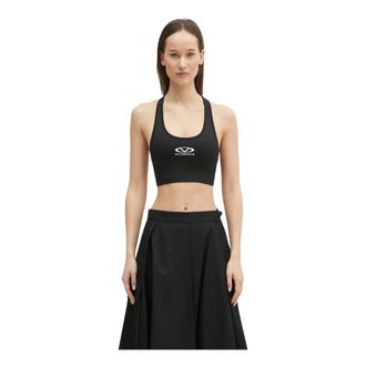 VETEMENTS Sportbeha met Ovaal Logo - Dames - Tops - Zwart - Maat: S Polyamide