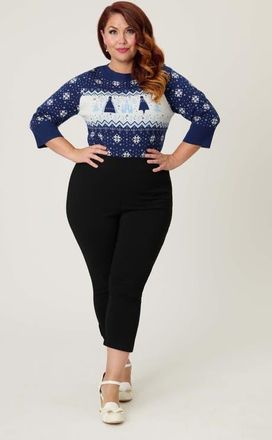 Unique Vintage Plus Size Minou Sweater in Blue at Nordstrom, Size 2X