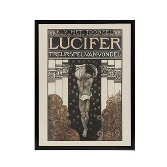 Artery8 Lucifer Mourning Game Theatre Poster Holst Framed Canvas Wall Art | Size: W24 x H32