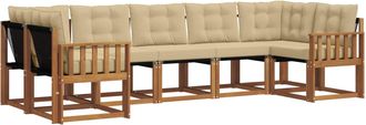 vidaXL Conjunto De Sof&aacute;s De Exterior 7 Uds. Natural Y Beige Vidaxl