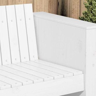 Berkfield Home Garden Sofa 2-Seater 134x60x62 cm White Solid Wood Pine | Size: 134 x 60 x 62 cm