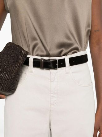 Brunello Cucinelli Brunello Cucinelli Womens Stretch Dyed Denim Loose Barrel Jeans With Monili - Light Grey Elastane - Size EU 38 (Womens)