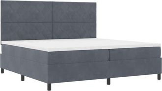 vidaXL Vidaxl - Cama Tipo Box Spring Gris Oscuro 200 X 200 Cm Terciopelo