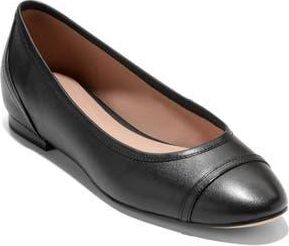 Cole Haan Raquelle Demi Wedge Ballet Flat in Black Leather at Nordstrom Rack, Size 6.5