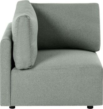 Beliani Right-Hand Corner Module Green Fabric Upholstery 1-Seat Sofa Section Modern Style Living Room MESNALI