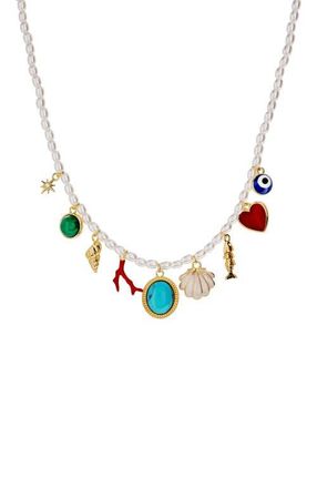 Alex and Ani Moonlight Beach Pearl Charm Necklace in Multi at Nordstrom