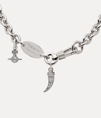 Vivienne Westwood Man. Ernest Necklace Platinum-black-patina-white-cz-grey-pearl Platinum-black-patina-white-cz-grey-pearl Men
