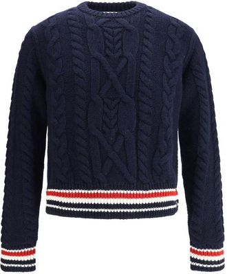 Thom Browne Blue Fleece Wool Mens Sweatshirt