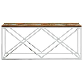 Berkfield Home Decorative Coffee Table Stainless Steel & Solid Wood Reclaimed