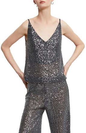 ottod'Ame Top With Sequins in Metallic Silver at Nordstrom, Size 44 It