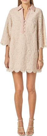 English Factory Embroidered Scallop Hem Minidress in Light Pink at Nordstrom, Size X-Small