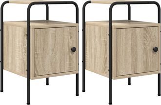 vidaXL Mesa De Noche 2 Uds. Roble Sonoma 35 X 36,5 X 56 Cm Vidaxl