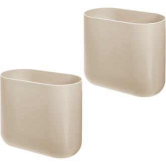 iDesign Small Slim Plastic Oval Bathroom Trash Can, 1.9 Gallon, 2-Pack, Taupe at Nordstrom