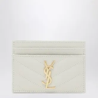 Saint Laurent Cassandre card holder in cream
