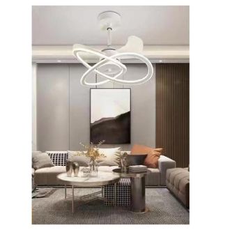 Trade Shop Trade Shop Traesio - Trade Shop - Lampadario Moderno Led Ad Intreccio Con Ventilatore A Soffitto Dimmerabile 60005
