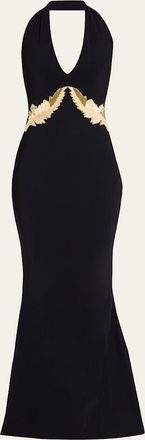 La Petite Robe Di Chiara Boni Yanar Beaded Mermaid Halter Gown