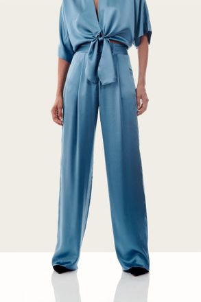 The Sei Wide Leg Trouser In Dusty Blue