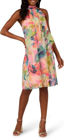 Adrianna Papell Floral Print Sleeveless Shift Dress in Pink Multi at Nordstrom, Size 10