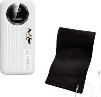 Pursonic LED Fast Charging Power Bank & Extra Large Electric Heating Pad in Black at Nordstrom