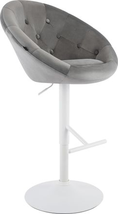 Clp Taburete De Bar London De Terciopelo Gris Blanco