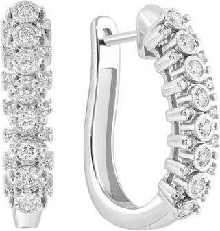 Effy Sterling Silver Diamond Huggie Hoop Earrings at Nordstrom Rack