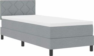 vidaXL Cama Box Spring Con Colch&oacute;n Gris Claro 80 X 200 Cm Tela Vidaxl