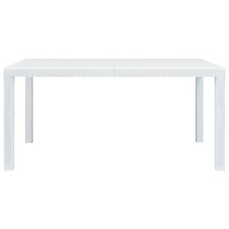 Berkfield Home Garden Table White 150x90x72 cm Plastic Rattan Look | Size: 150 x 90 x 72 cm