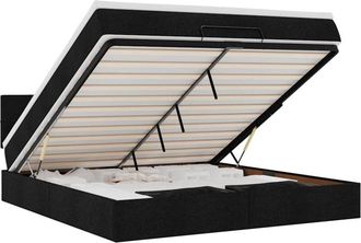 vidaXL Vidaxl - Estructura De Cama Otomana Con Colch&oacute;n Tela Negra 180x200cm