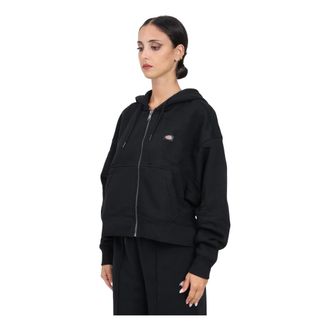 Dickies Hoodies & sweatvesten, Dames, Zwart, S, Katoen, Zwart Zip-Through Sweatshirt Herfst Winter