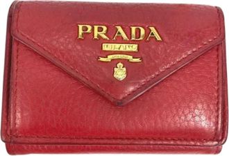 Prada Tweedehands leren portemonnees - Dames - Vintage Accessoires - Rood - ONE Size - Vintage