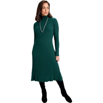 Jessica London Mock Neck Midi Sweater Dress in Emerald Green at Nordstrom, Size 4X