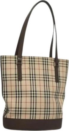 Burberry Pre-owned Canvas Tote - Dames - Vintage Shopper - Beige - ONE Size - Vintage