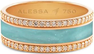 Alessa Jewelry diamond border ring - Gold